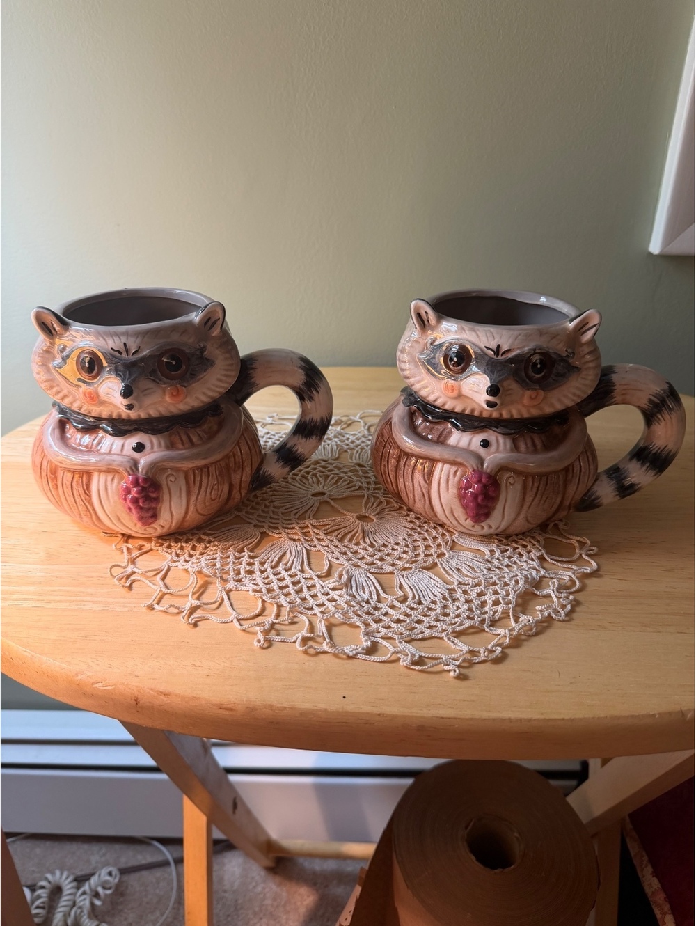 Set of 2 Johanna Parker Raccoon Ceramic Mugs